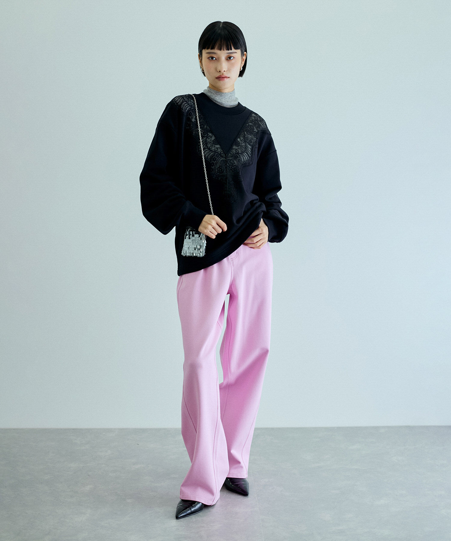 ADAM ET ROPE'「スパンコールアクセサリーポシェット」|ショルダー・メッセンジャー|