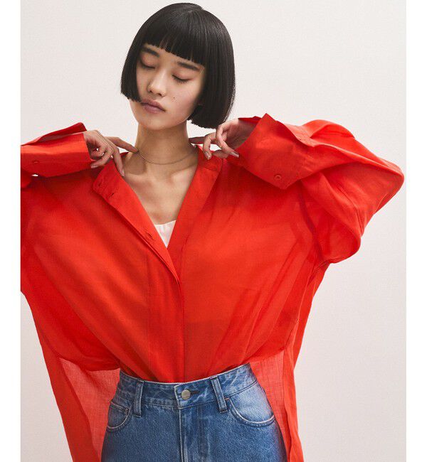 ADAM ET ROPE'「【サステナブル】バックオープンシャツ」|シャツ・ブラウス|