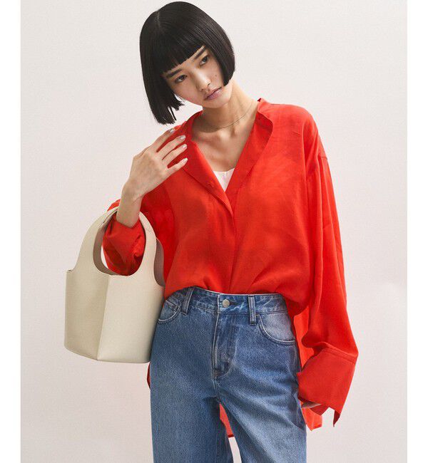 ADAM ET ROPE'「【サステナブル】バックオープンシャツ」|シャツ・ブラウス|