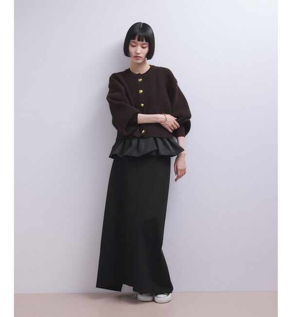 ADAM ET ROPE'「【WEB限定】ペプラムコンビニットカーディガン」|カーディガン|