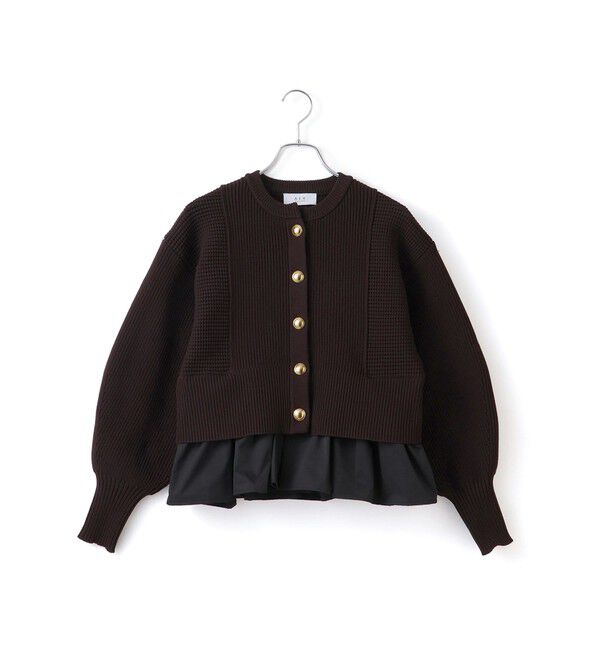 ADAM ET ROPE'「【WEB限定】ペプラムコンビニットカーディガン」|カーディガン|