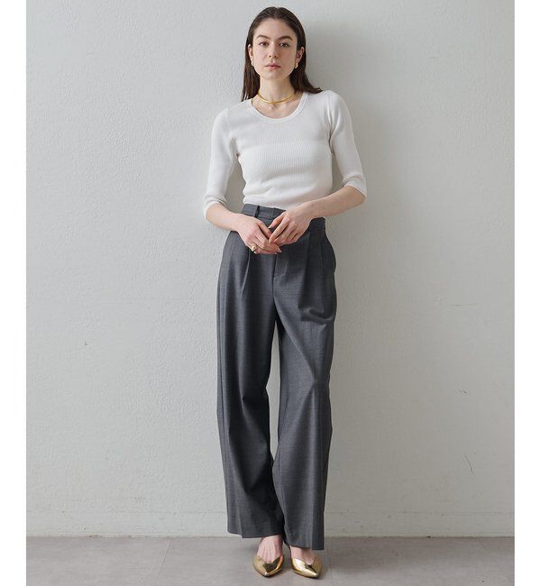 Drawing Numbers「【Drawing Numbers】リブハーフスリーブニット」|ニット・セーター|