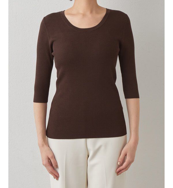 Drawing Numbers「【Drawing Numbers】リブハーフスリーブニット」|ニット・セーター|