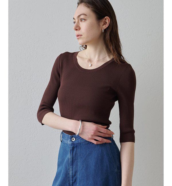 Drawing Numbers「【Drawing Numbers】リブハーフスリーブニット」|ニット・セーター|