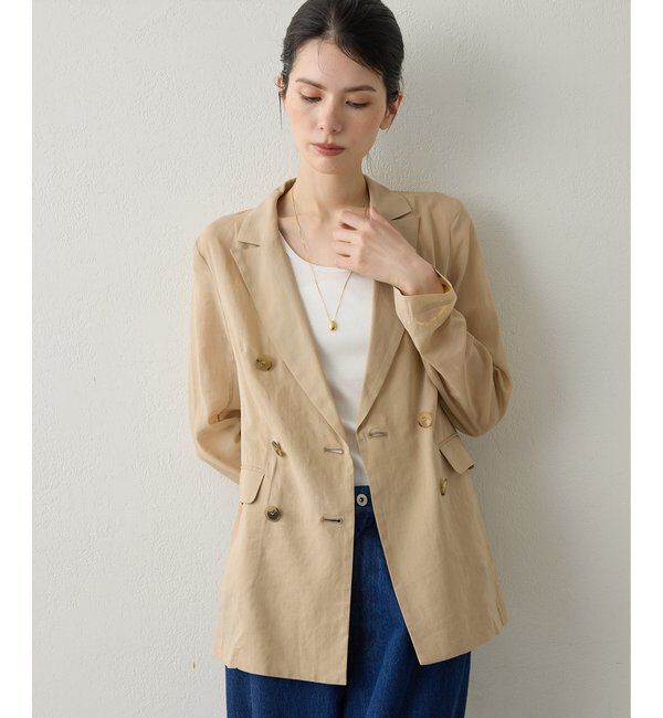 Drawing Numbers「【Drawing Numbers】コットンオーガンジーダブルジャケット」|テーラードジャケット|