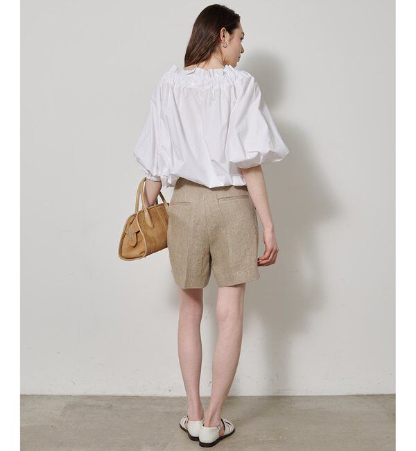  「リネンハーフタックパンツ」|チノ|