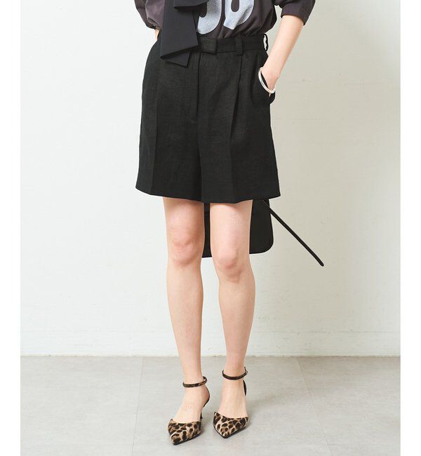  「リネンハーフタックパンツ」|チノ|