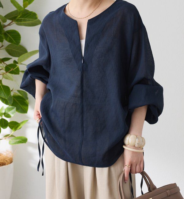  「《人気アイテム再販売！》ジップドロストブラウス」|シャツ・ブラウス|