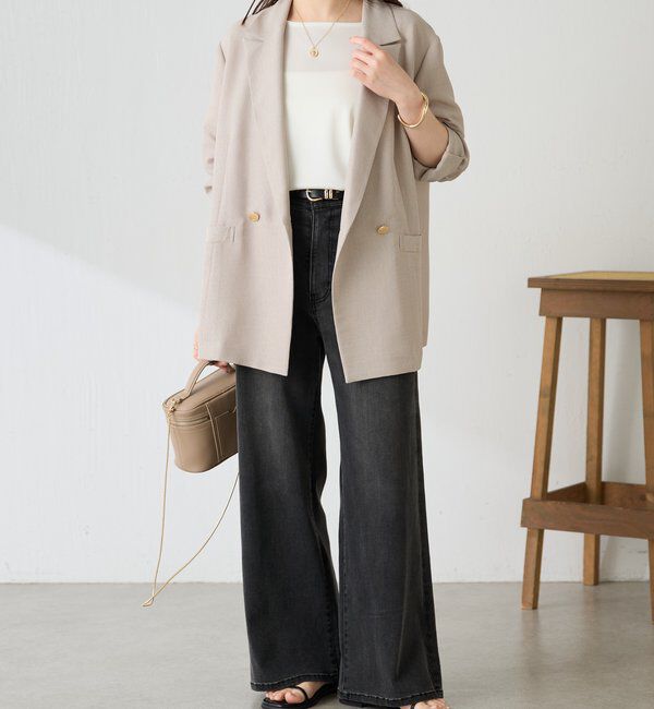  「【夏にも着られる/2サイズ展開】メッシュダブルジャケット」|テーラードジャケット|