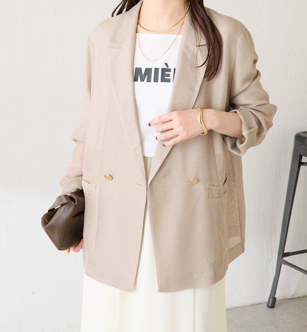  「【夏にも着られる/2サイズ展開】メッシュダブルジャケット」|テーラードジャケット|