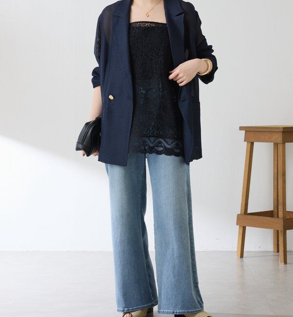  「【夏にも着られる/2サイズ展開】メッシュダブルジャケット」|テーラードジャケット|