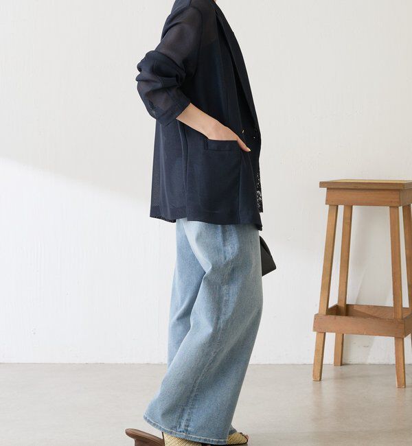  「【夏にも着られる/2サイズ展開】メッシュダブルジャケット」|テーラードジャケット|