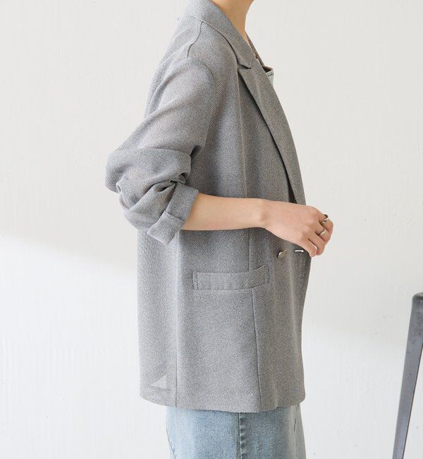  「【夏にも着られる/2サイズ展開】メッシュダブルジャケット」|テーラードジャケット|