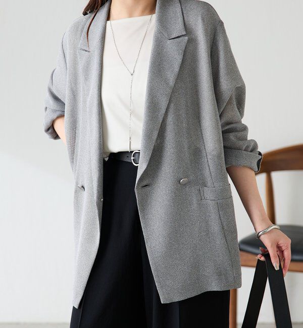  「【夏にも着られる/2サイズ展開】メッシュダブルジャケット」|テーラードジャケット|