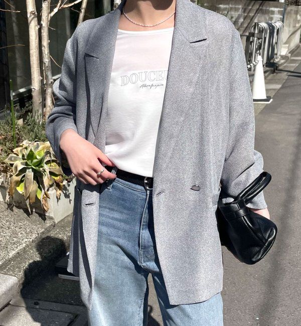  「【夏にも着られる/2サイズ展開】メッシュダブルジャケット」|テーラードジャケット|