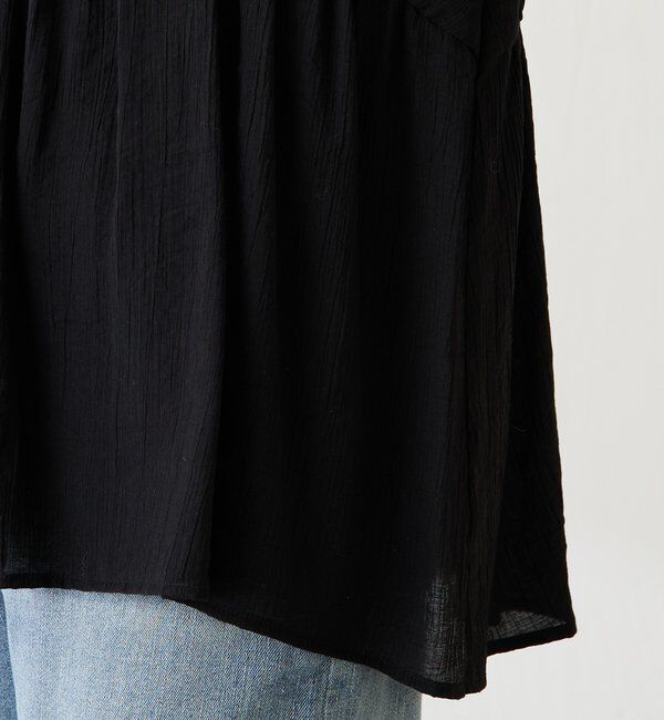  「《1枚で着映える》ギャザー切替シアーシャツカーディガン」|カーディガン|