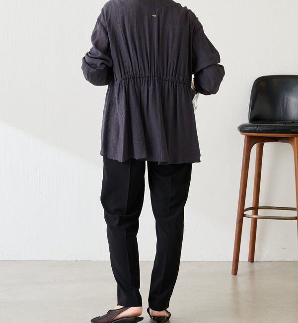  「《1枚で着映える》ギャザー切替シアーシャツカーディガン」|カーディガン|