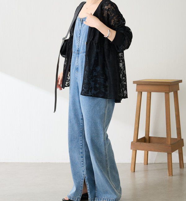  「《1枚で着映える》ギャザー切替シアーシャツカーディガン」|カーディガン|