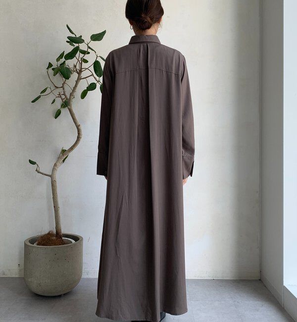  「リヨセルツイルロングシャツワンピース」|ワンピース|