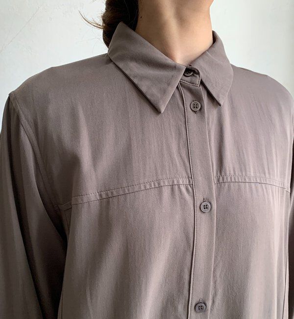  「リヨセルツイルロングシャツワンピース」|ワンピース|