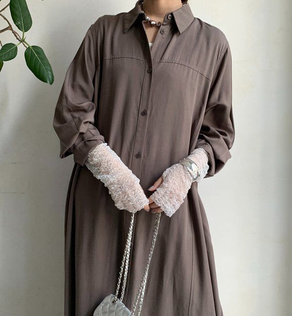  「リヨセルツイルロングシャツワンピース」|ワンピース|