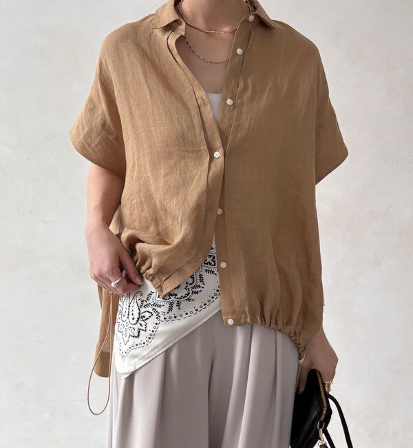  「リネンドロストフレンチシャツ」|シャツ・ブラウス|