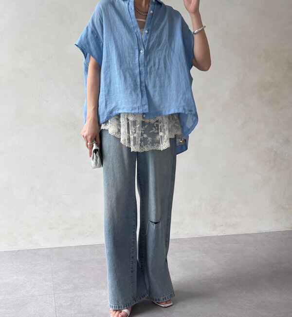  「リネンドロストフレンチシャツ」|シャツ・ブラウス|