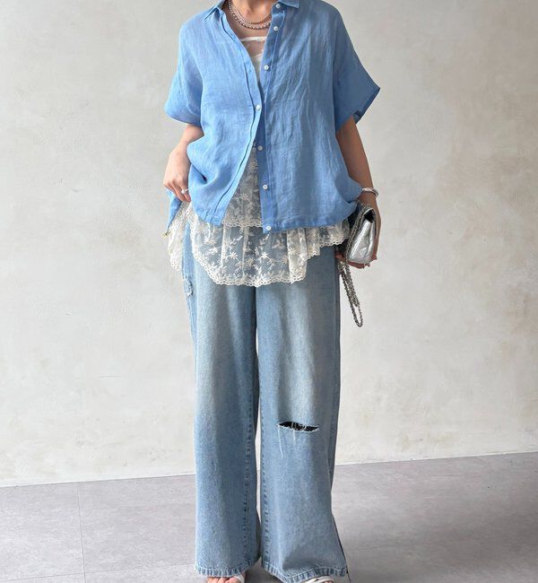  「リネンドロストフレンチシャツ」|シャツ・ブラウス|