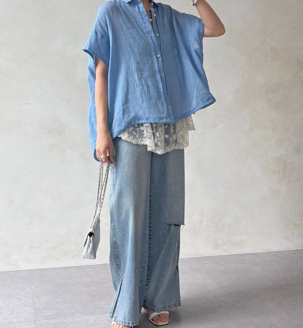  「リネンドロストフレンチシャツ」|シャツ・ブラウス|