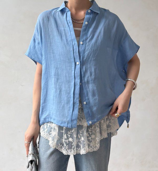  「リネンドロストフレンチシャツ」|シャツ・ブラウス|