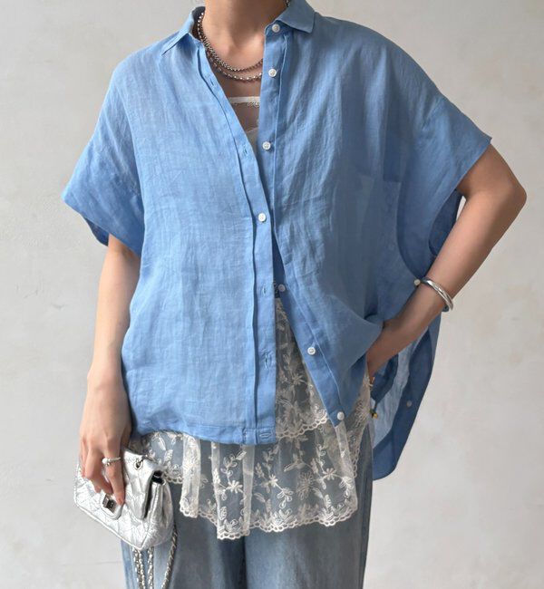  「リネンドロストフレンチシャツ」|シャツ・ブラウス|