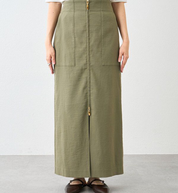  「【ウオッシャブル/多機能】フロントZIPタイトスカート」|スカート|