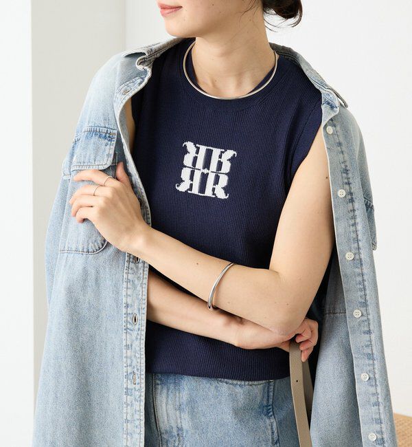  「【キャッチーなロゴがアクセント】ロゴタンクニット」|ニット・セーター|