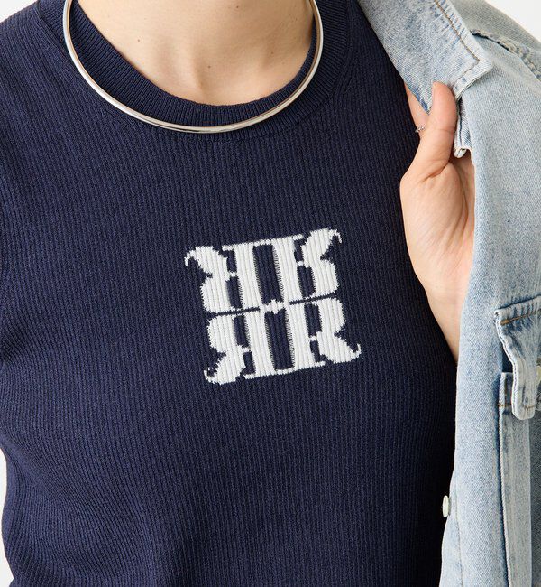  「【キャッチーなロゴがアクセント】ロゴタンクニット」|ニット・セーター|