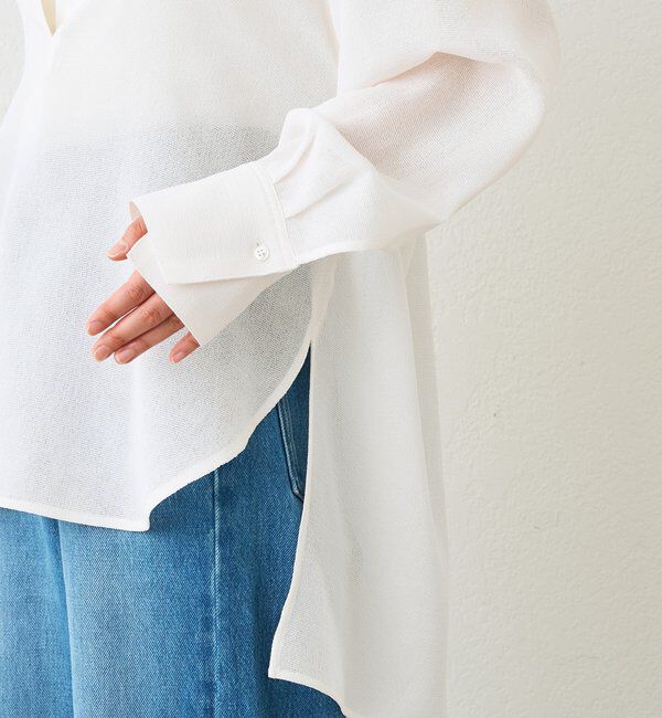  「【涼し気な抜け感】メッシュスキッパーシャツ」|シャツ・ブラウス|