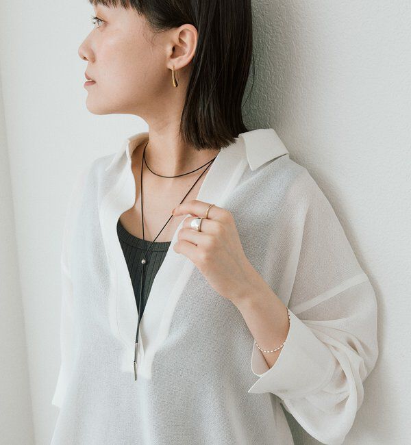  「【涼し気な抜け感】メッシュスキッパーシャツ」|シャツ・ブラウス|