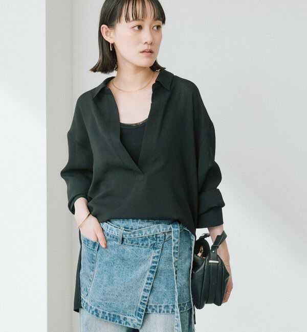  「【涼し気な抜け感】メッシュスキッパーシャツ」|シャツ・ブラウス|