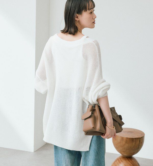  「【前後2WAY/春から初秋までロングシーズン活躍】リネンブレンド2WAYカーデ」|カーディガン|