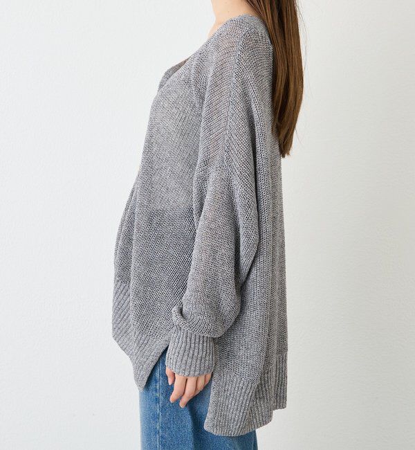  「【前後2WAY/春から初秋までロングシーズン活躍】リネンブレンド2WAYカーデ」|カーディガン|