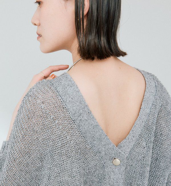  「【前後2WAY/春から初秋までロングシーズン活躍】リネンブレンド2WAYカーデ」|カーディガン|