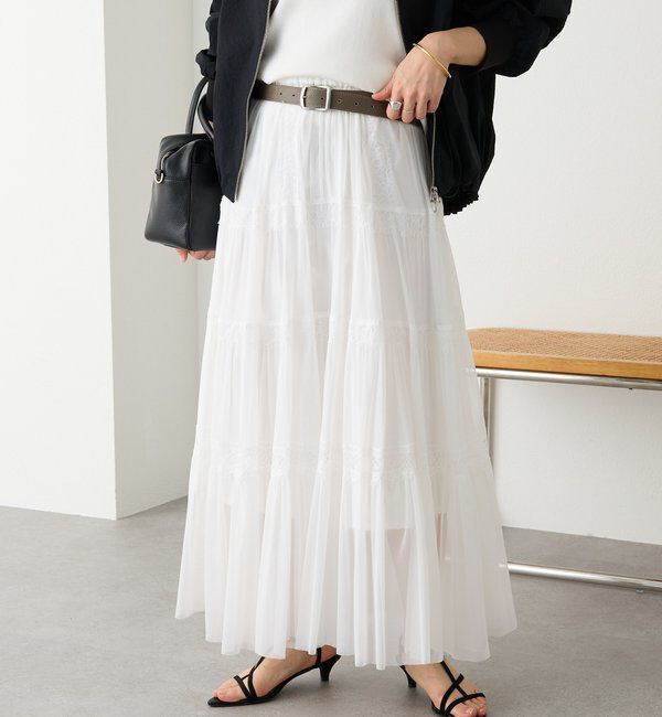  「予約【着映え】チュールティアードスカート」|スカート|