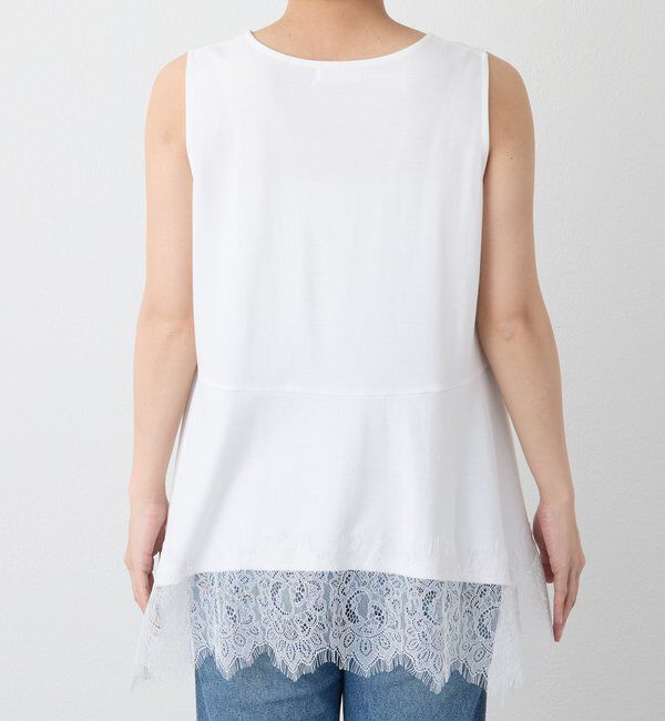  「【レース裾で映える】レースヘムタンクトップ」|キャミソール|