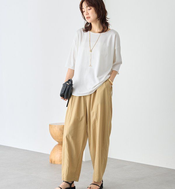  「予約【待望の半袖が登場！】ハーフスリーブキュプラカットプルオーバー」|Tシャツ・カットソー|