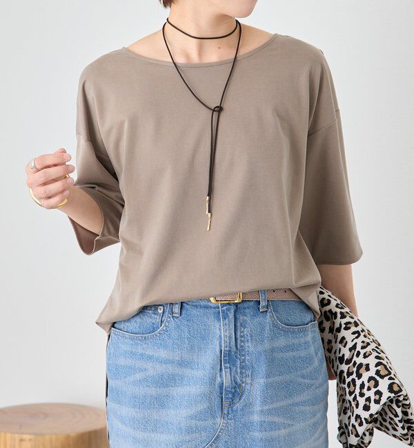  「予約【待望の半袖が登場！】ハーフスリーブキュプラカットプルオーバー」|Tシャツ・カットソー|