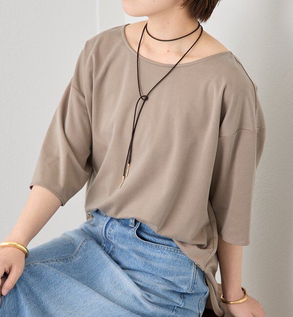  「予約【待望の半袖が登場！】ハーフスリーブキュプラカットプルオーバー」|Tシャツ・カットソー|