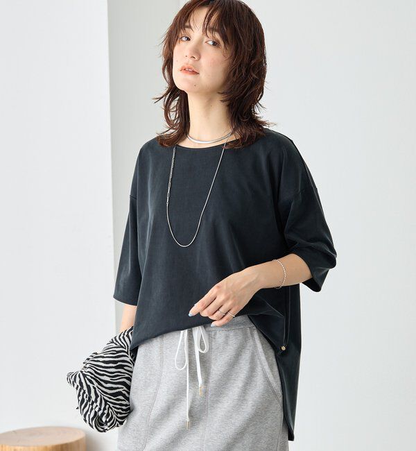  「予約【待望の半袖が登場！】ハーフスリーブキュプラカットプルオーバー」|Tシャツ・カットソー|