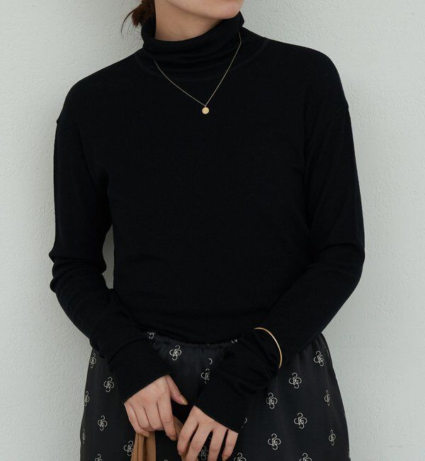  「【新色を加えてリバイバル】リブタートルカットソー」|Tシャツ・カットソー|ブラック