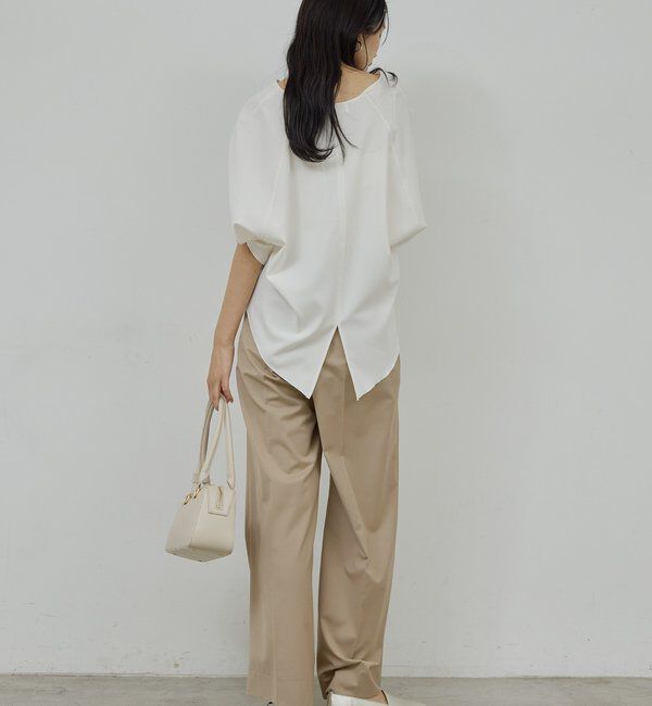  「【手洗い可】タックストレートパンツ」|チノ|