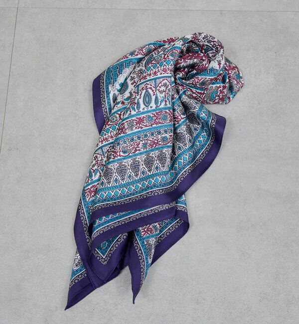  「オリエンタル柄シルクスカーフ」|バンダナ・スカーフ|