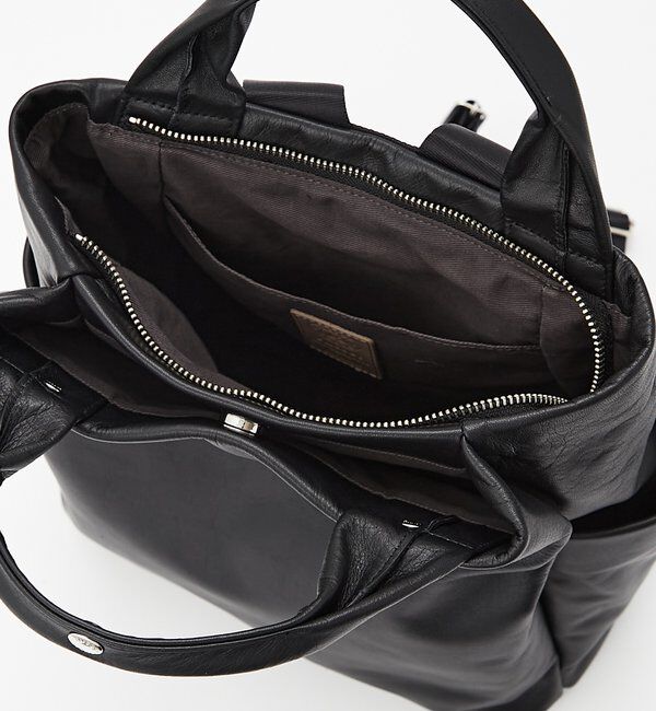  「レザー2ハンドルリュックサック」|リュック|